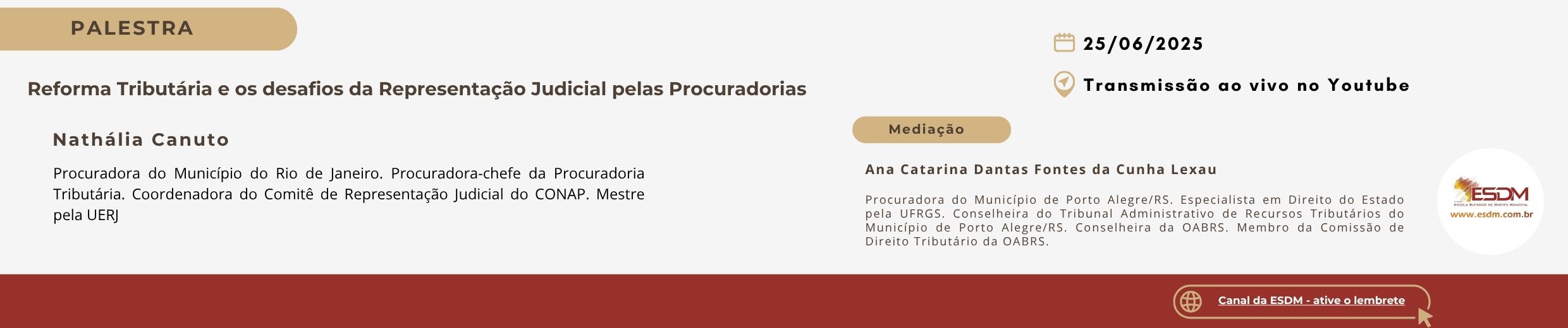 Palestra – Reforma Tributária e os desafios da Representação Judicial pelas Procuradorias